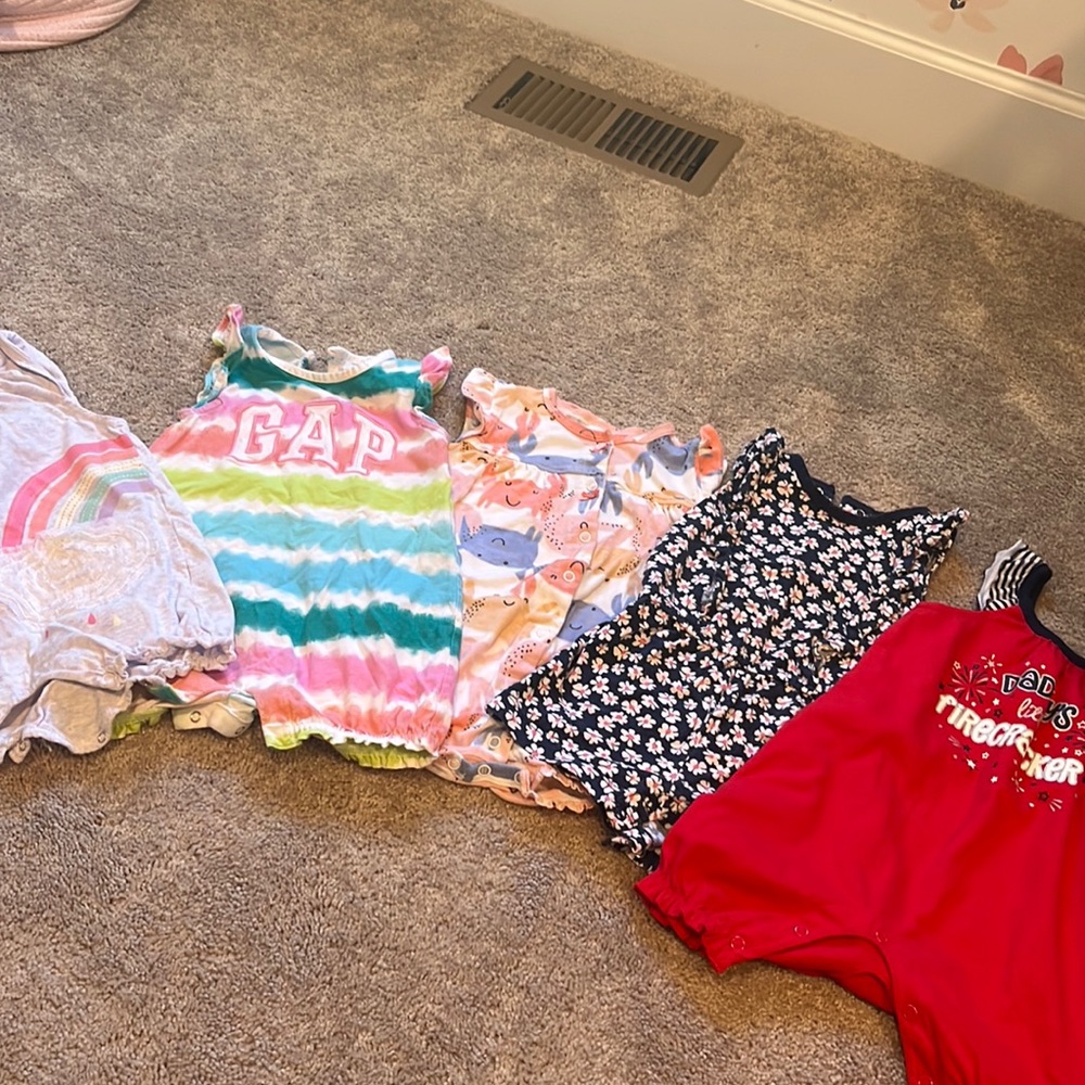 3/$40 Lot of 5 baby girl rompers